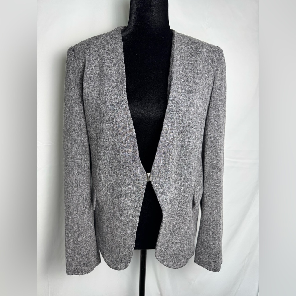 Franco Mirabelli 10 Gray Long Sleeve Single Latch Blazer